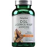 Piping Rock DGL Licorice Chewable Tablets | 180 Count | Mega Potency Deglycyrrhizinated | Herbal Extract Supplement | Vegetarian, Non-GMO