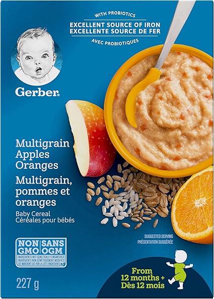 Gerber Baby Cereal Apples Oranges With Multigrain 227 Grams Pack Of 6 Packaging May Vary Amazon Ca Grocery