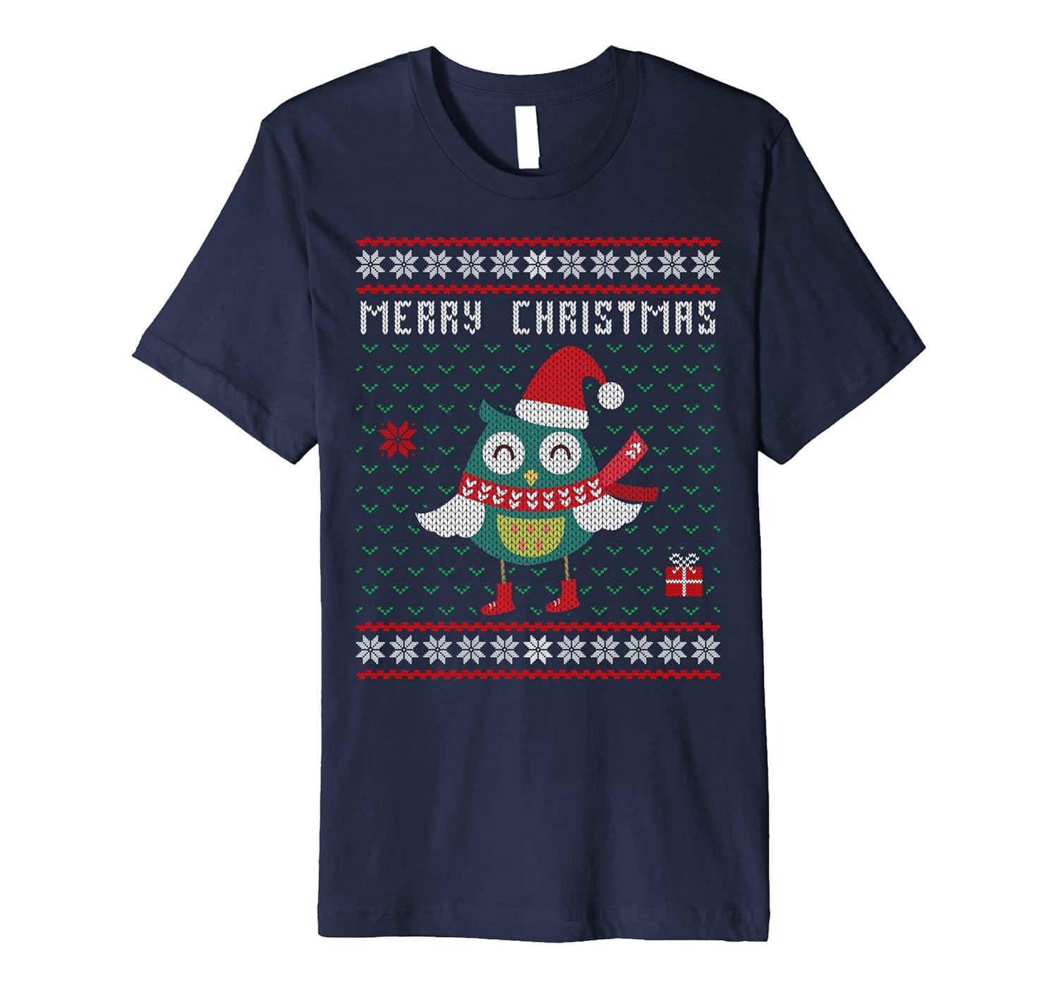 Merry Christmas Owl Ugly Christmas Sweater T-Shirt-ANZ