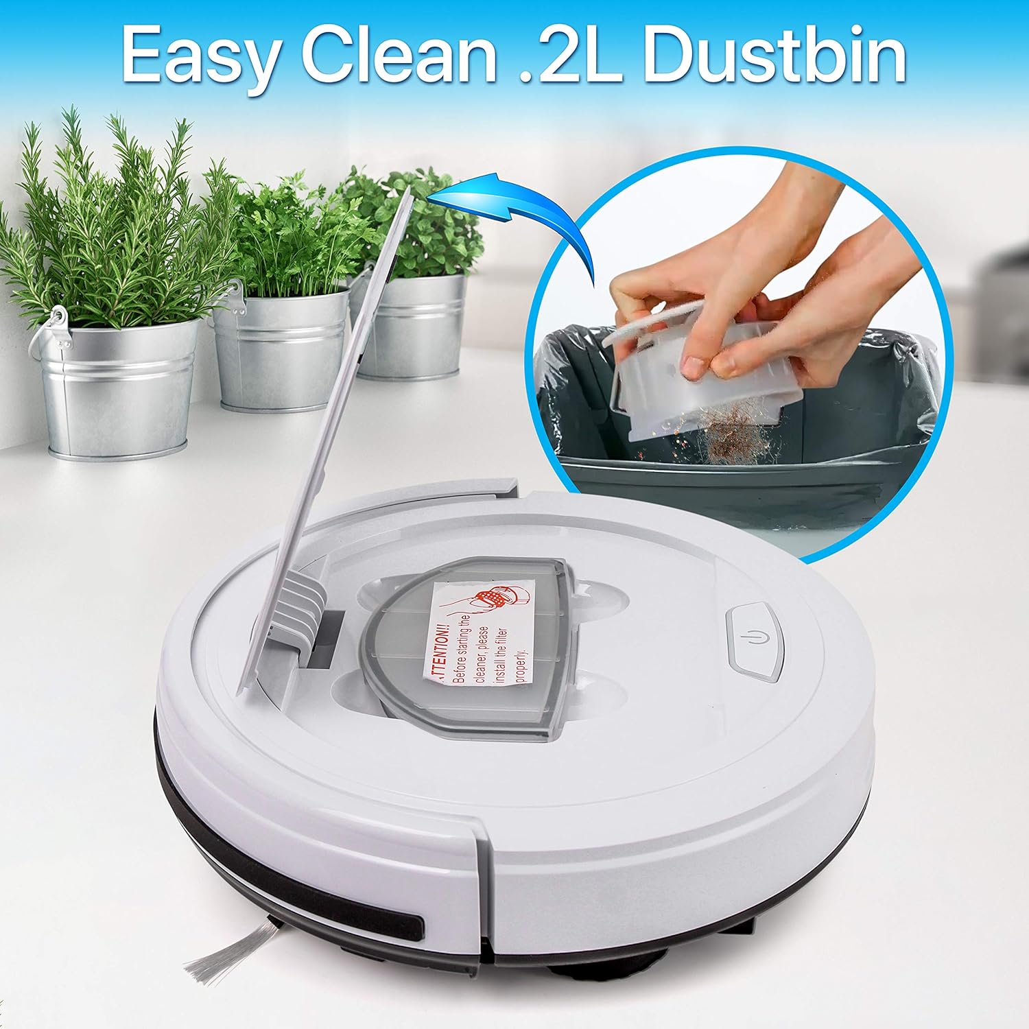 Pure Clean Automatic Vacuum Cleaner - Upgraded Robotic Auto Home Clean Carpet Hardwood Floor - Bot Detects Stairs - Pet Hair Allergies Filter PUCRC25.25: Home & Kitchen
