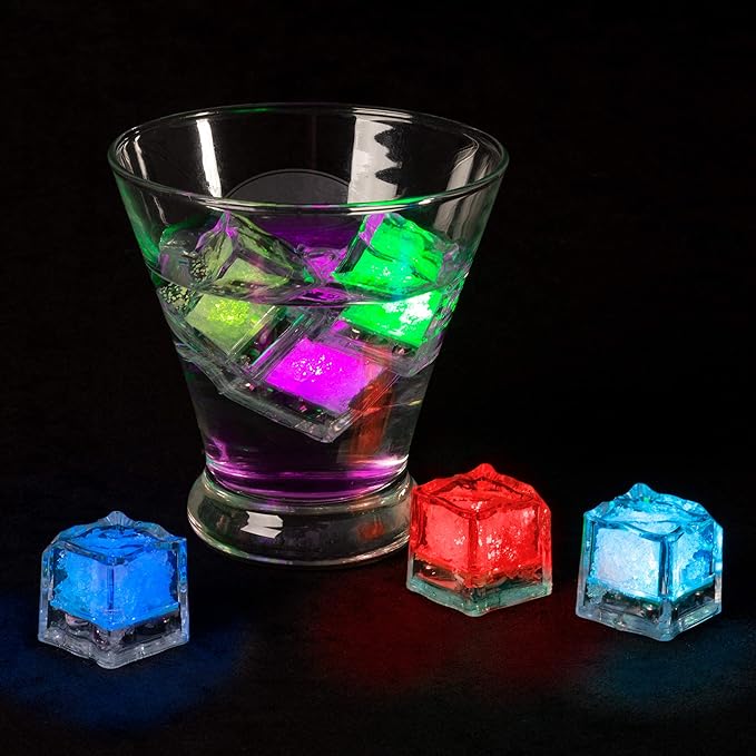 Lavish Home LED Ice Cube Shape Lights Liquid Activated Submersible