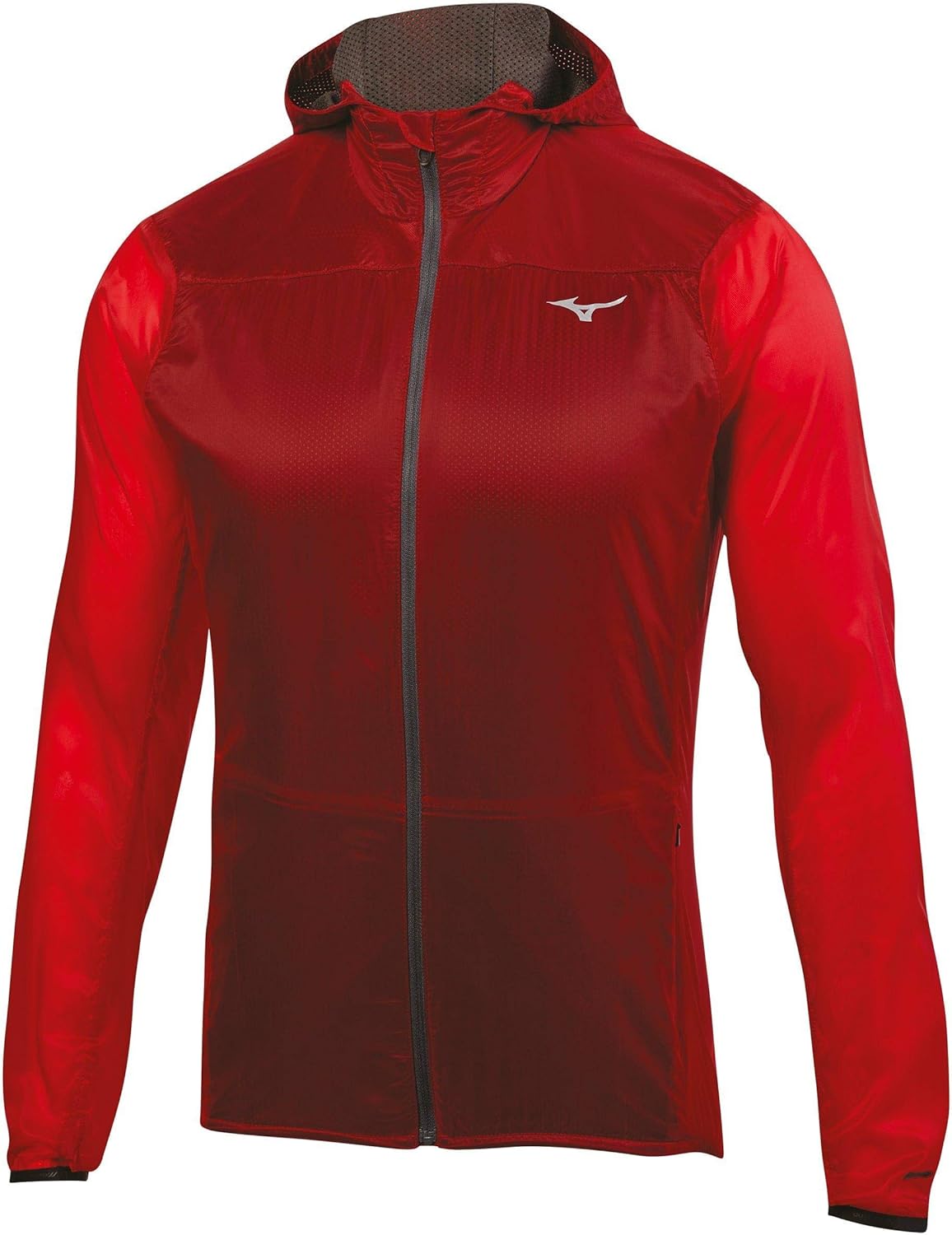 Mizuno running Mens Breath Thermo Hoody Jacket, CHINESE Red/Dark Shadow