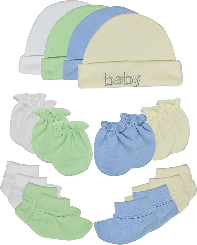 newborn baby caps and mittens