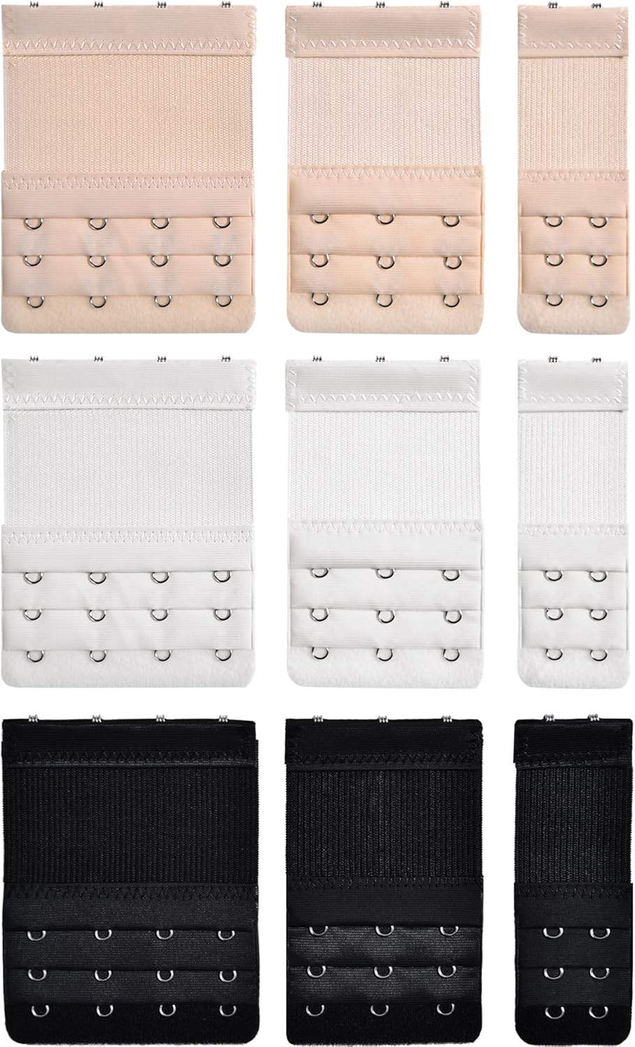 9 Pieces Bra Extender Bra Strap Extension Women's Elastic Extenders, 3