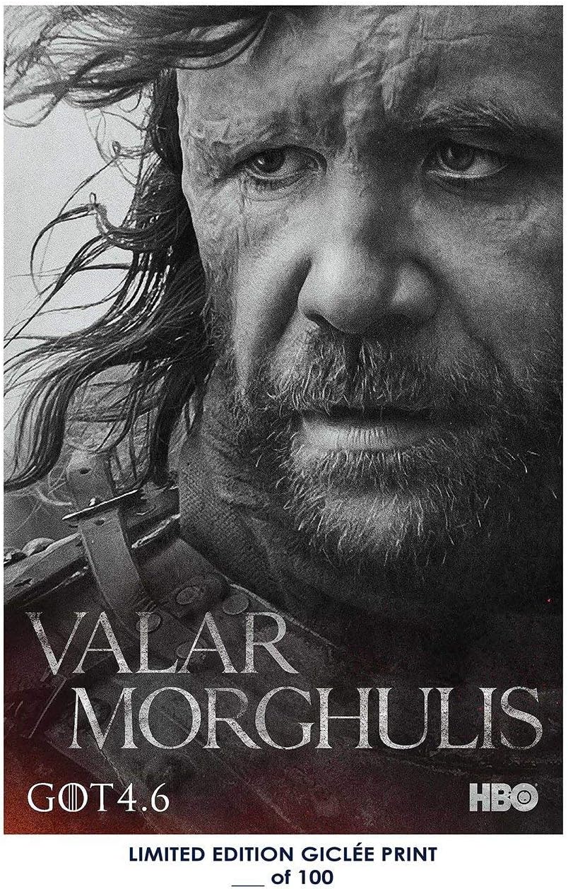 Giclee Art Prints 12" x 18" Wall Poster Game Of Thrones Valar Morghulis Hound - Limited Edition