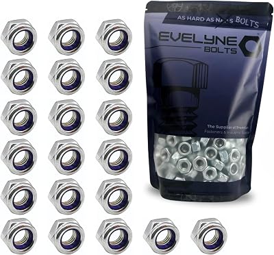 evelyne M5 Nyloc Steel Nuts 5mm Self Locking Nylon Inserts (20 Pack)
