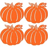JazSwirl Fall Coasters, Fall Coasters Set of 4, Autumn Drink Coaster, Orange Thanksgiving Pumpkin Leaf Coaster