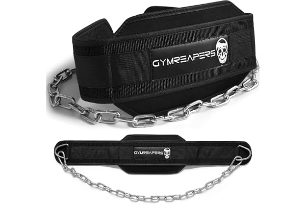 Gymreapers Dip Belt With Chain For Weightlifting, Pull Ups, Dips - Heavy Duty Steel Chain For Added Weight Training