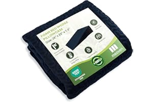 MEOVEN Wedge Pillow Cover for 26x25x7.5 Bed Wedge Pillow, Hypoallergenic, Replacement Pillowcase Cover with Zipper & Pockets, Navy Blue