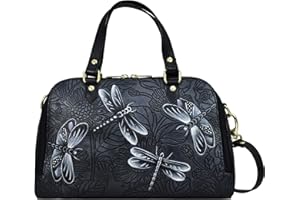 Anuschka Women's Original Hand-Painted Genuine Leather Wide Organizer Satchel