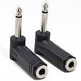 Ancable 2-Pack 1/4 Inch Right Angle TS Male to 1/4