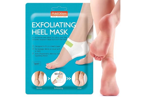 Purederm Exfoliating Foot Peeling Mask & Foot Peel for Dry Cracked Heels (1 Pack) Ã¢â‚¬â€œ Dead Skin & Callus Remover for Feet, Rough Skin Care for Baby Soft Feet