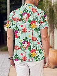 LuckLemocor Mens Hawaiian Shirts Summer Tropical