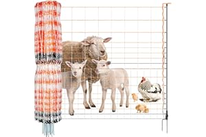 Pet & Livestock HQ Premium Semi-Rigid Electric Poultry Netting Fence 48" x 164' - Portable Pre-Assembled Electric Fencing for Chicken Sheep Goats
