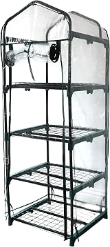 DIVCHI 4 Tier Greenhouse Durable Steel Frame Clear PVC Cover Indoor Outdoor view 2