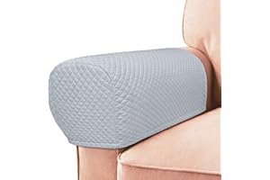 Roytub Stretch Couch Arm Covers, Breathable Armrest Covers for Sofas and Chairs Arm Covers Keep Home Clean, Scratch-Resistant Sofa Arm Covers Protect and Decorate Your Sofa(Medium, Light Gray, 2PCS)