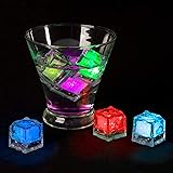 LED Ice Cube Shape Lights-Liquid Activated Submersible, Reusable-Color Change, Battery Operated for Weddings, Parties by Lavi