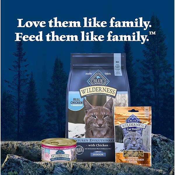 BLUE BUFFALO WILDERNESS WILD DELIGHTS MEATY MORSELS NATURAL WET CAT FOOD, CHICKEN & SALMON IN TASTY GRAVY, 3-OZ. CANS, 24-PACK