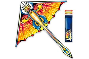 SGftre Dragon Kites for Kids Ages 4-8，Large Easy Flyer with String and Handle Toy，Extremely Easy to Fly for Adult and Kids，Beach Kite for Family Outdoor Activities (Dragon)…