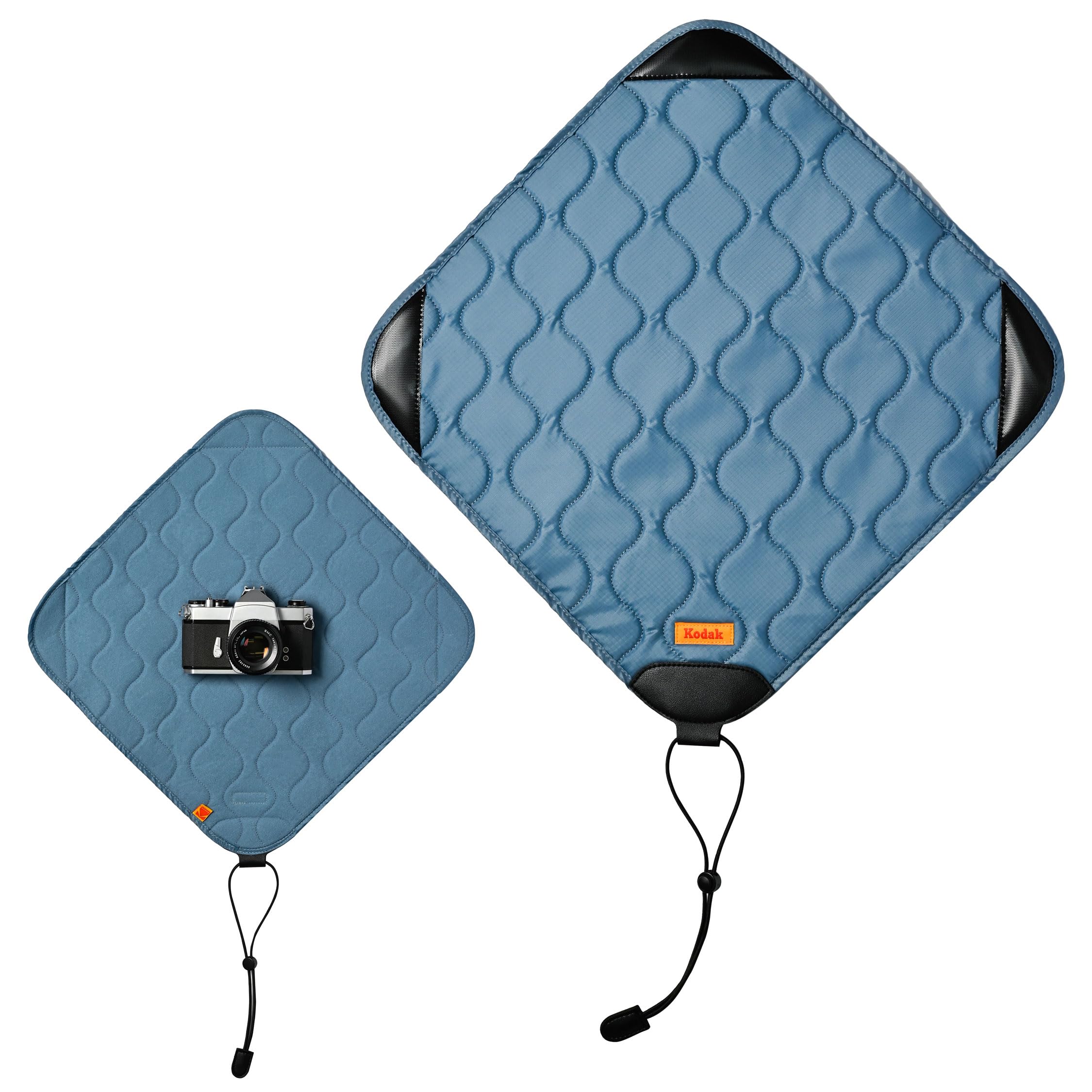 KODAK Camera Protective Wrap Size L 38.5x38.5cm - Water-Resistant, Anti-Scratching and Dust-Free Protective Cloth for SLR Camera, Tele Lens, Camera Accessories (Steel Blue) [ONE Item]