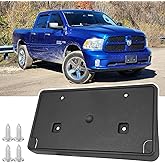 Front License Plate Frame for 2013-2018 Ram 1500 & 2019-2024 Ram 1500 Classic (DS) Front Bumper License Plate Holder Mounting Bracket (for Plastic Bumper ONLY/ 2Piece Type Bumper) Replace # 68141642AA