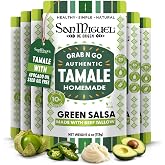 San Miguel Microwave Green Salsa Tamales, Beef Tallow, 10g Protein | Authentic Mexican Tamales &bull; Beef Tallow &bull; Microwave 35 Seconds &bull; Gluten Free &bull; Mild &bull; 4 oz