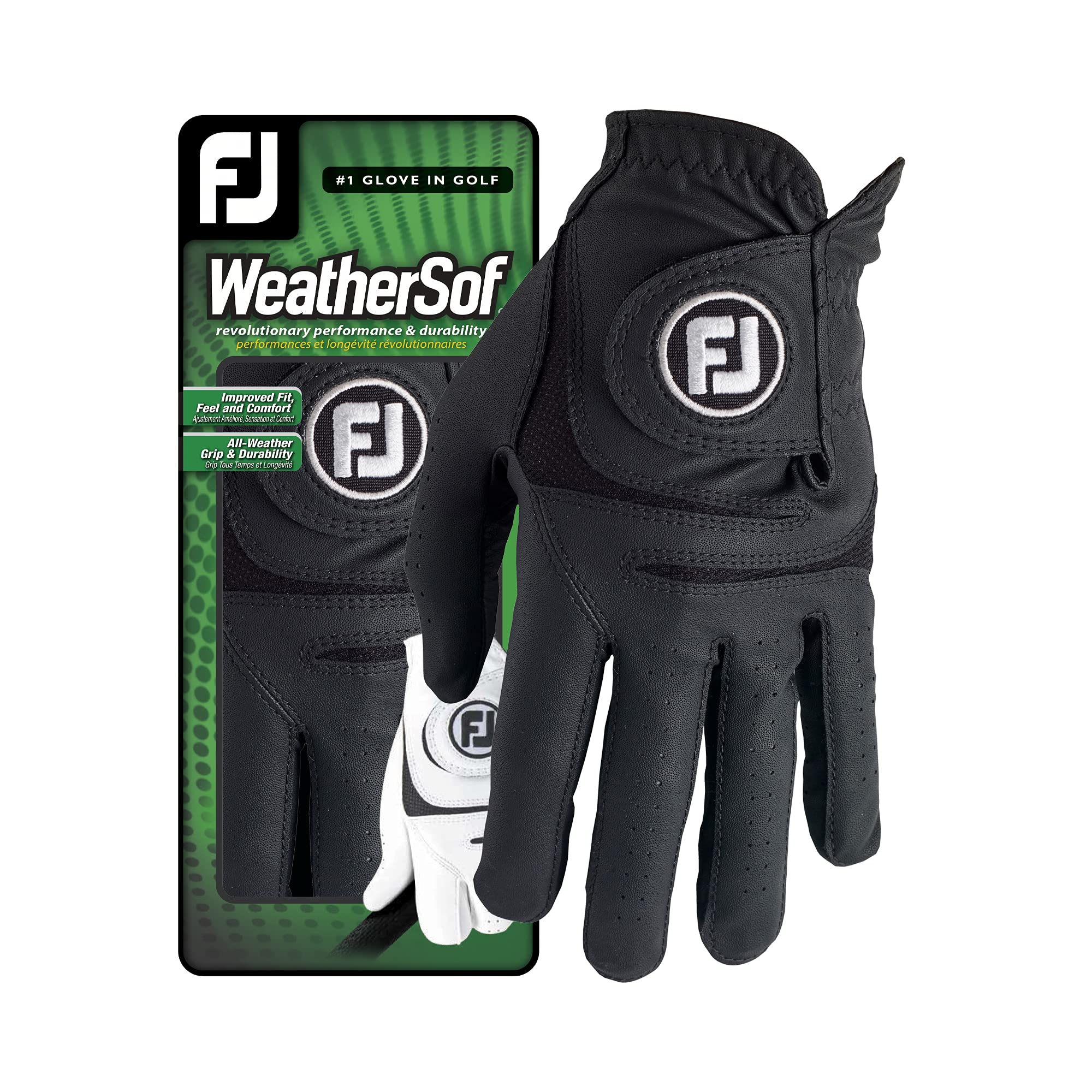 FootJoy WeatherSof Men's Golf Glove, Black, S — image 1