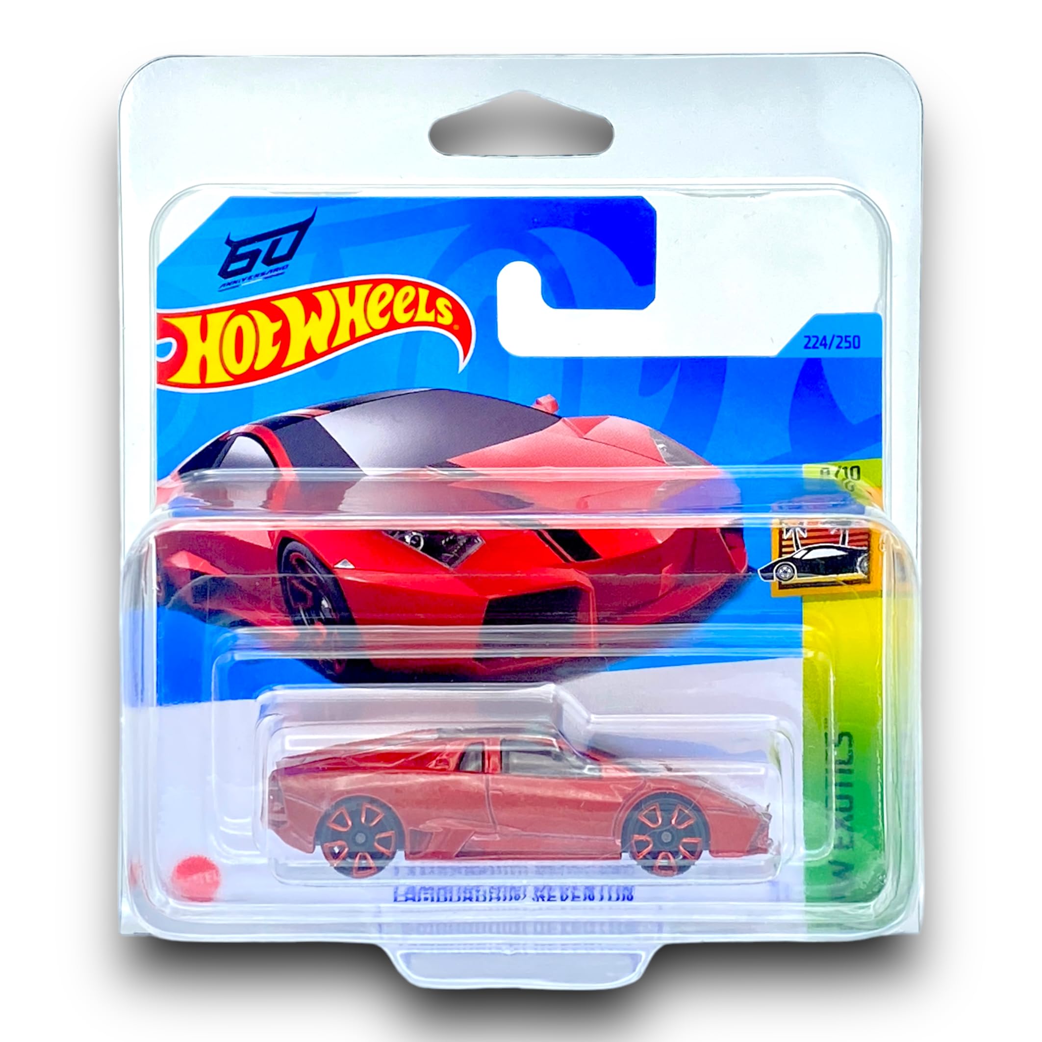 Hot Wheels Lamborghini Reventon (Red) 8/10 HW Exotics - 2023-224/250 (Short Card) - COMES IN A KLAS CAR KEEPER PROTECTIVE COLLECTORS CASE - HKH94