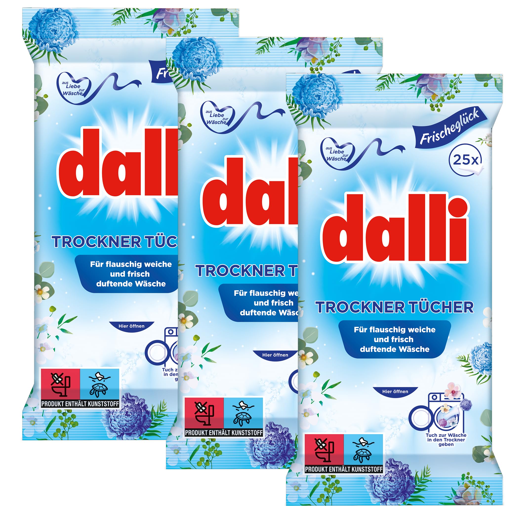 Dalli TumbDryer Sheets Enjoy The Experience of Fluffy Soft and Fresh Scented Linen (3x25)