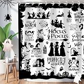 Metawu Halloween Shower Curtain Witch Shower Curtains Sets Witch Bat Spider Web Bathroom Curtain Waterproof Bathtubs Curtain 72
