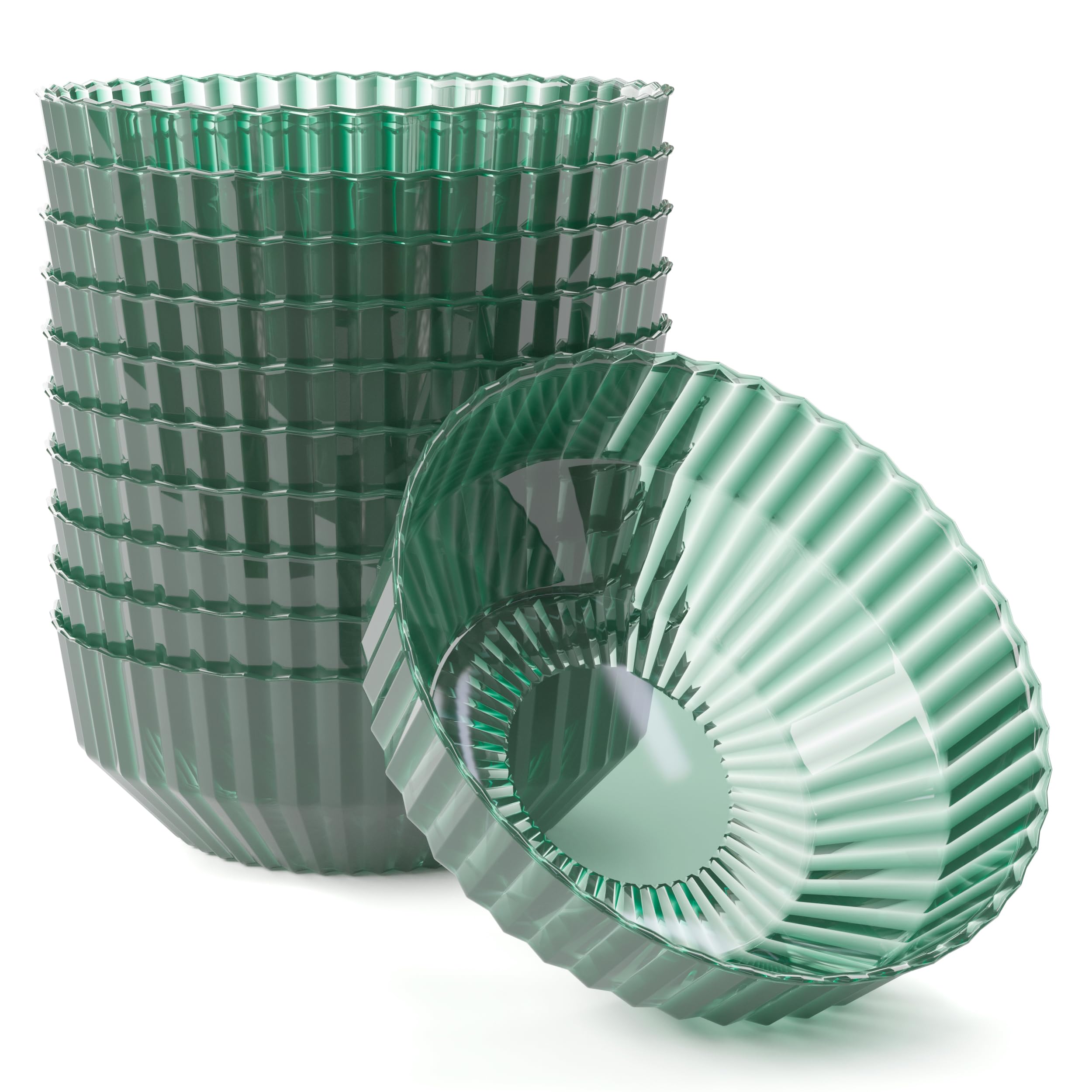 Photo 1 of Exquisite Green Plastic Bowls Disposable - 16 Oz - 20 Count - Disposable Soup Bowls - Great for Weddings Parties And Formal Occasions