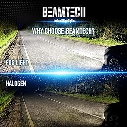 BEAMTECH H1 Fog Light Bulbs 6500K White Fog Bulb