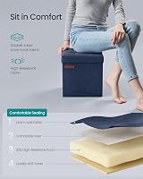 SONGMICS Storage Ottoman Foldable 30x30 cm Foot Stool Midnight Blue LSF028Q52 view 5