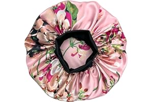 Satin Silk Bonnet for Sleeping, Sleep Cap for Men & Women, Soft Elastic Wide Band Hair Wrap Cap for Natural & Curly Hair