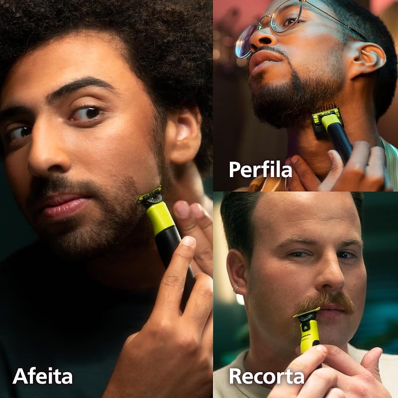 Philips oneblade 360 ​​​​authentic barber, barbeador e aparador elétrico facial e corporal conectado, lâmina 360, lâmina original, pente ajustável 5 em 1, kit corporal, estojo de viagem, qp4631/65