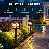 BUCASA Solar Lights Outdoor Garden 6 Pack Warm White Pathway Lights view 2