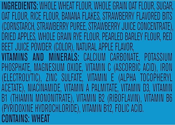 GERBER BABY CEREAL HEARTY BITS MULTIGRAIN CEREAL BANANA APPLE STRAWBERRY, 8 OUNCE