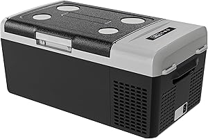 EKOJUCE 12 Volt Refrigerator Portable Fridge - 16Quart(15L) Electric Cooler Compressor fridge -4℉~68℉, 12/24V DC & 100-240V AC Car Refrigerator for Camping, RV, Fashing, Travel, Home