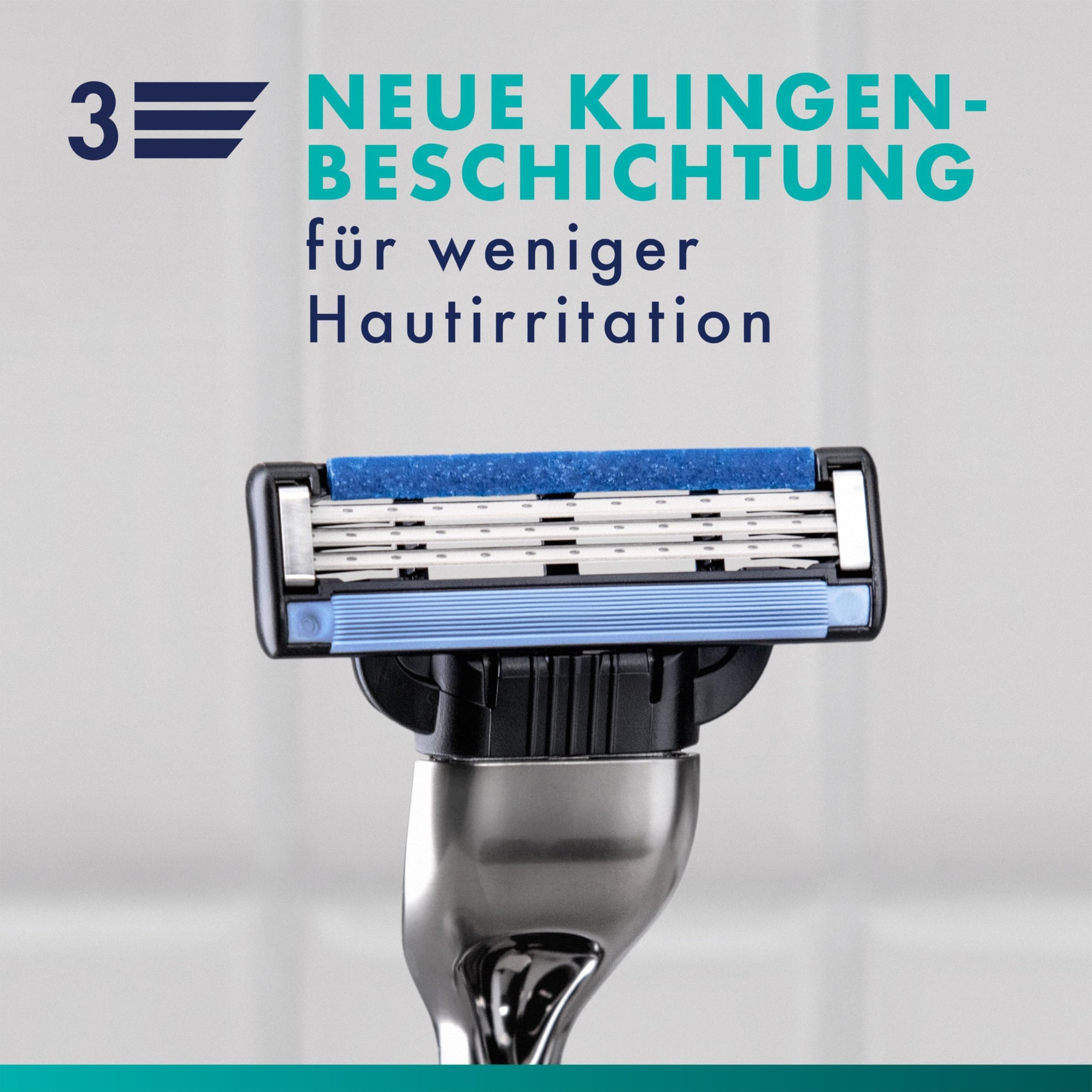Gillette Mach 3 Klingen Herren, 25 Original Rasierklingen, Blau - Ersatzklingen Männer für Nassrasierer mit Gleitstreifen für Ein Sanftes Gleiten Und Klingenbeschichtung 4