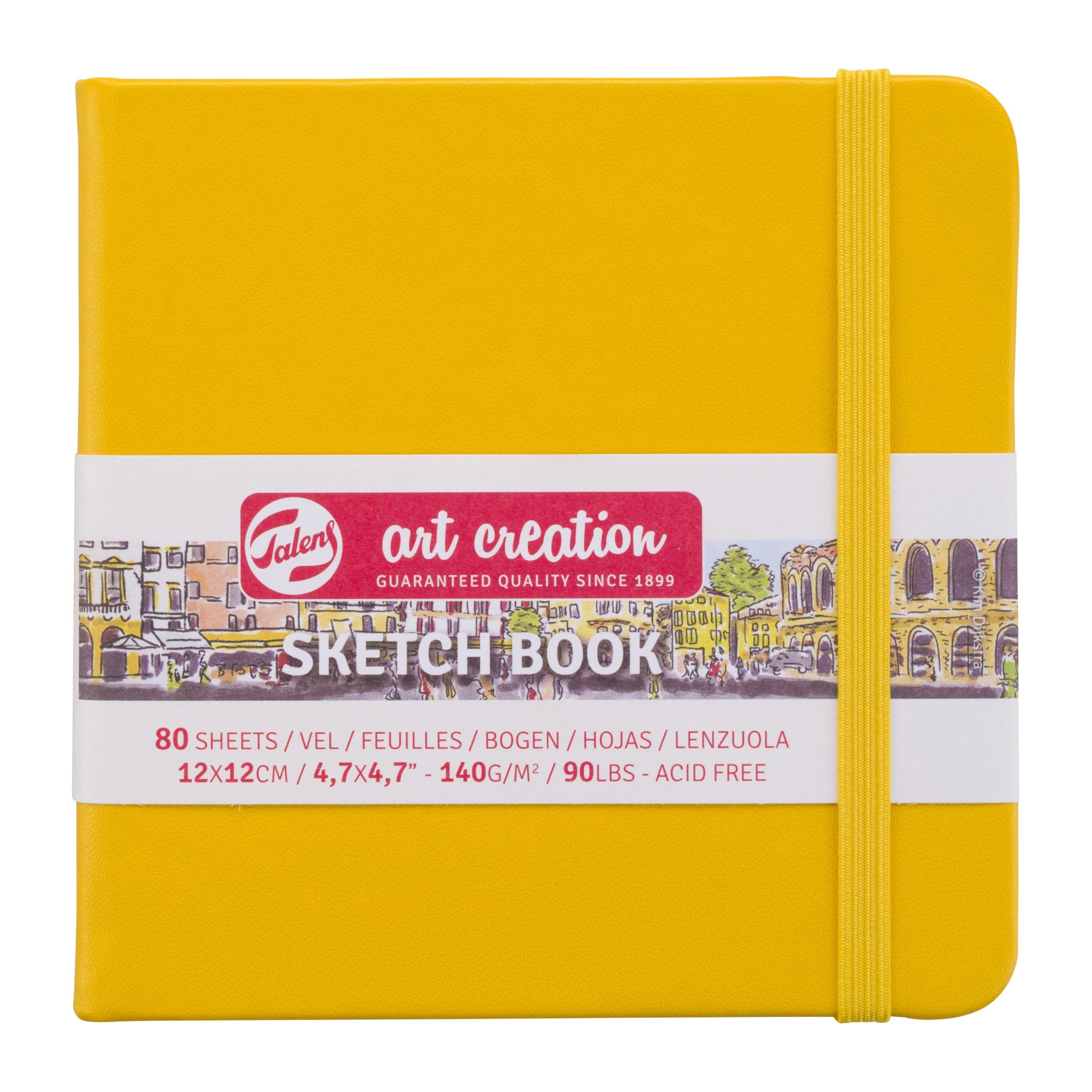 Talens Art Creation Sketchbook - Golden Yellow - 12x12 cm - 140g - 80 Sheets - Acid-Free Drawing Paper
