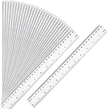 30 Packs Clear Plastic Ruler 12 Inch Straight Ruler with Centimeter and Millimeter, Metric Rulers Bulk for Kids Classroom Sch