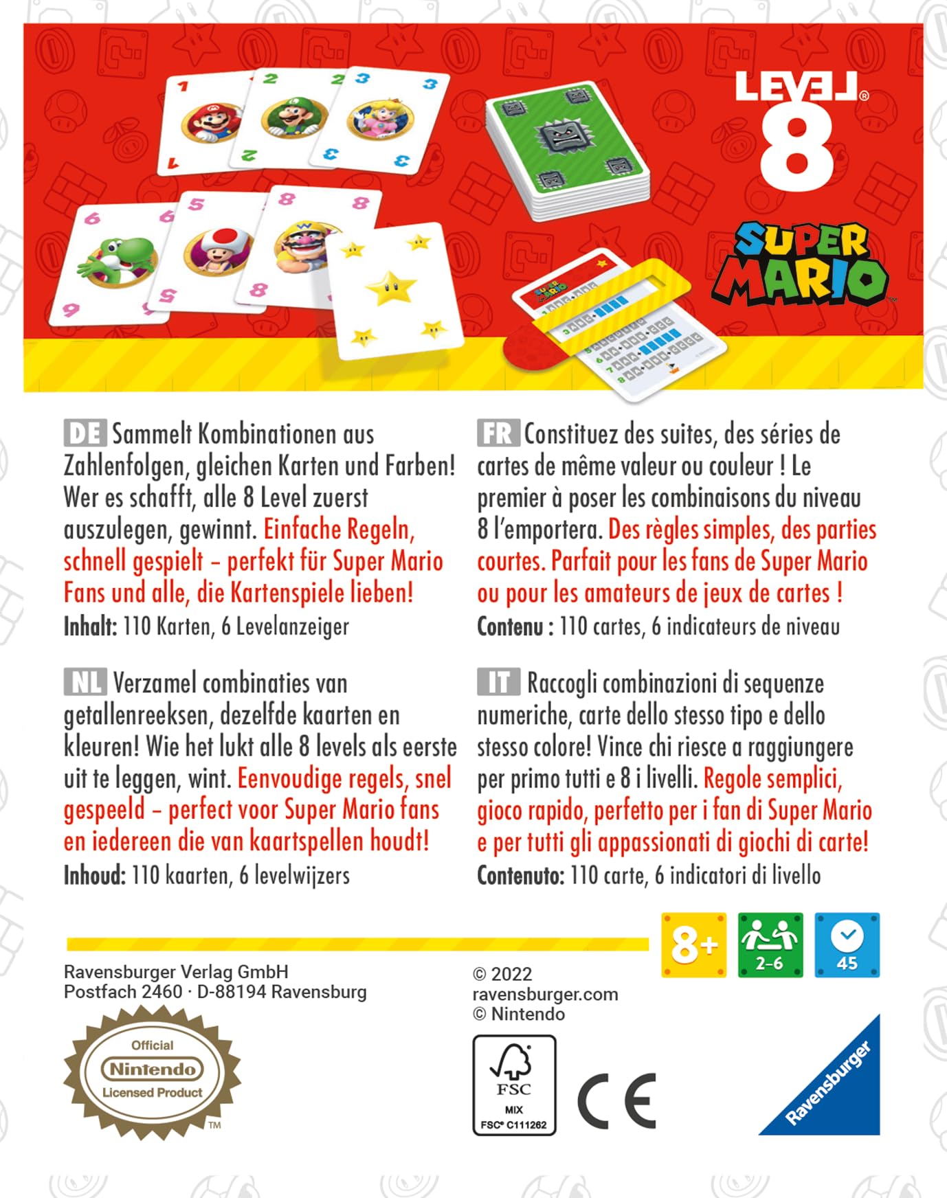 Ravensburger 27343 - Super Mario Level 8, Das spannende Kartenspiel für 2-6 Spieler ab 8 Jahren 6