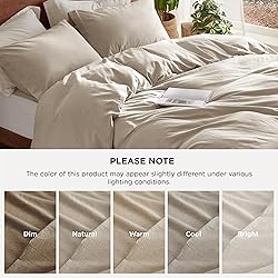 Bedsure 100% Washed Cotton Duvet Cover Oversized