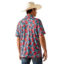 Ariat Men's All Over Print Polo, Blue