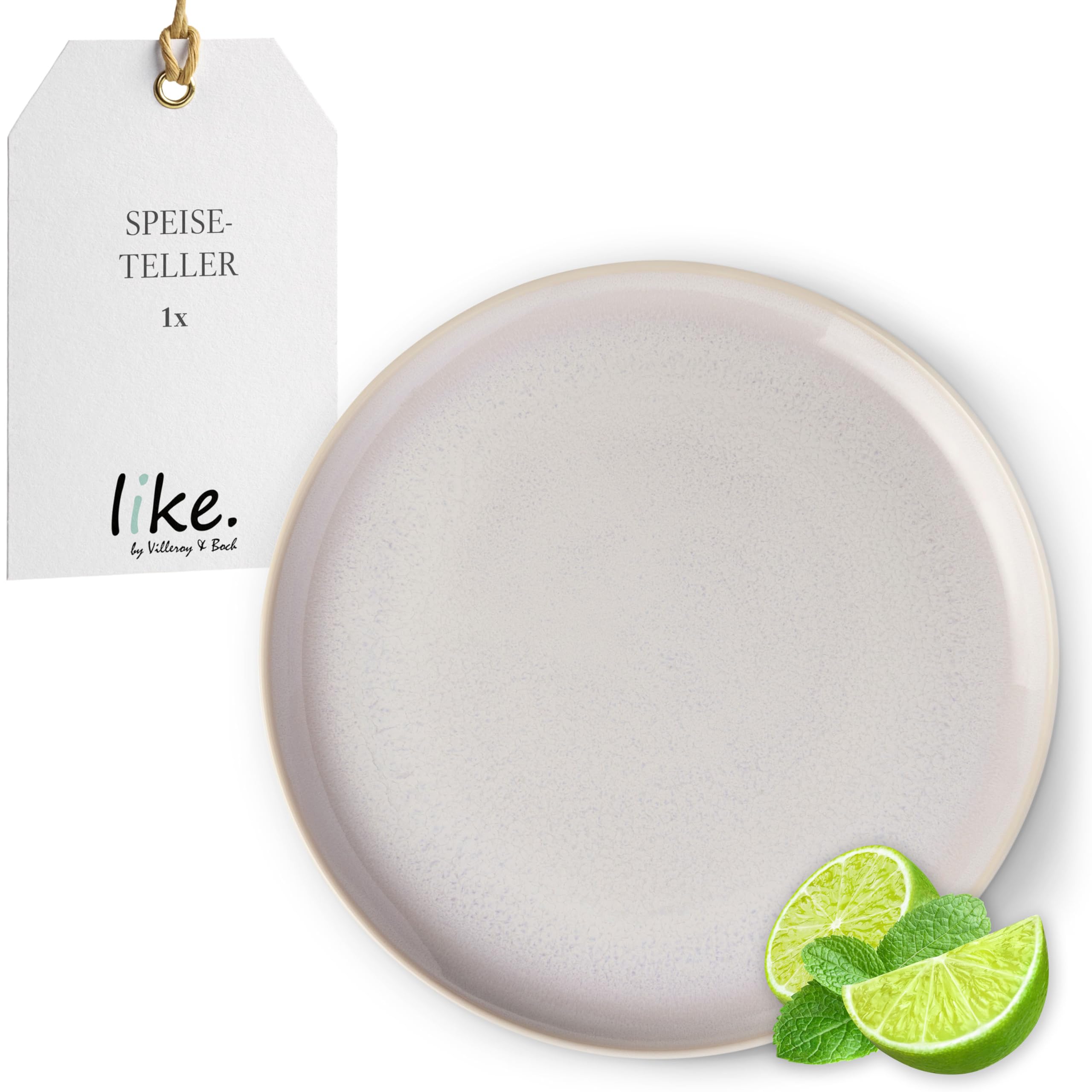 like. by Villeroy & Boch - Crafted Cotton, Dinner Plate, Premium Porcelain, Dishwasher-Safe, Microwave-Safe, Stackable, Plate, Dinner Plate, Crockery