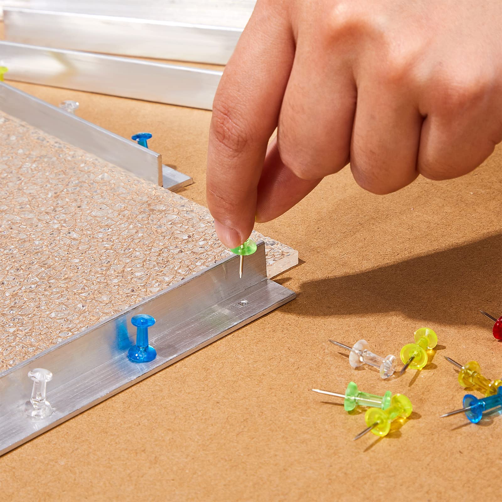 12 Pcs Stained Glass Supplies Layout Block System 12 Inch 6 Inch 3 Inch for Stained Glass Panels with 60 Mix Color Push Pins Tools, 3 Sizes