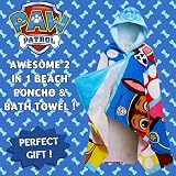 Paw Patrol Hooded Towel 100% Cotton Skye Chase Poncho Kids Beach Bath view 2