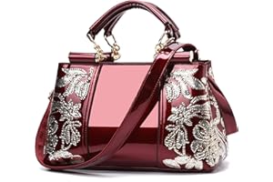 Nevenka Handbags For Women Patent Leather Designer Purse Suitable for Shopping Party Daily Use