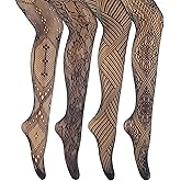 MANZI Womens Fishnet Tights Patterned Stockings Stretch Fishnets Panty Hose