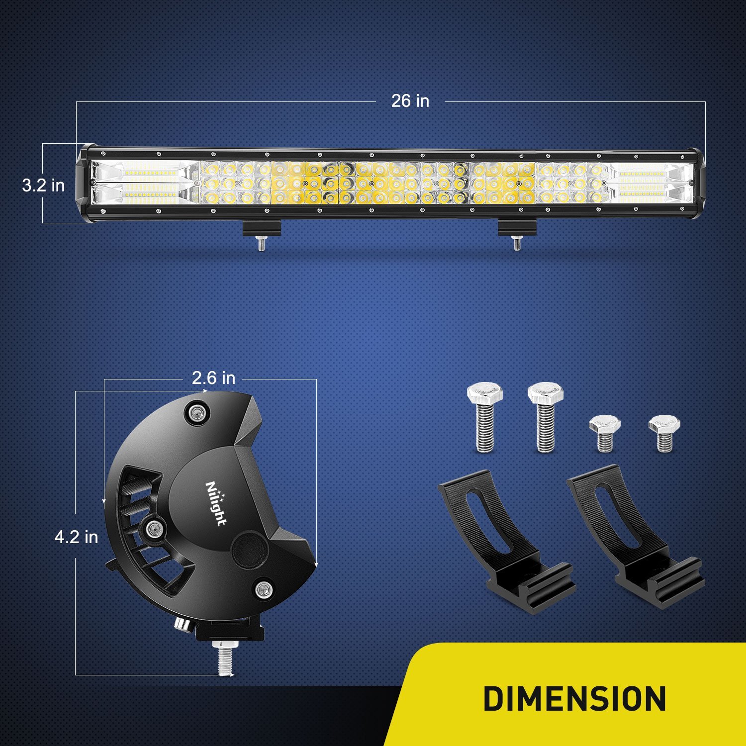 Mua Nilight LED Light Bar 26Inch 360W Flood Spot Combo Triple Row ...